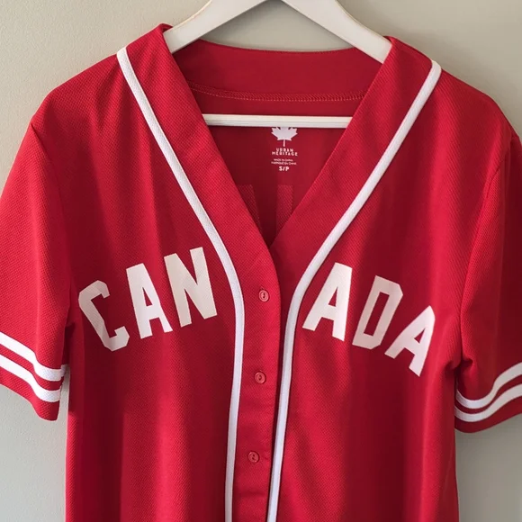 Urban Heritage S Vintage Y2K Patriotic Athletic Sporty Canada Baseball Jersey - Picture 4 of 12